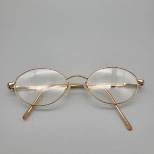 Marcolin MA 9229 Gold Oval Eyeglasses Frames Italy 52-19-135 Vintage Mens Womens